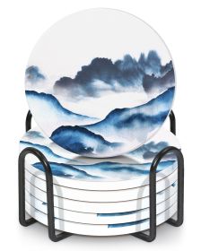 Coasters for Drinks Set of 6 with Holder