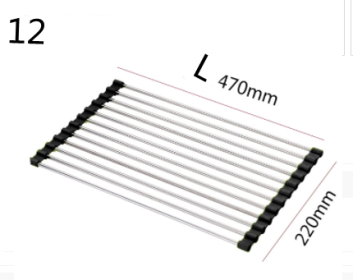 Folding Kitchen Drain Sink Rack Stainless Steel (Option: Special Black-12L)